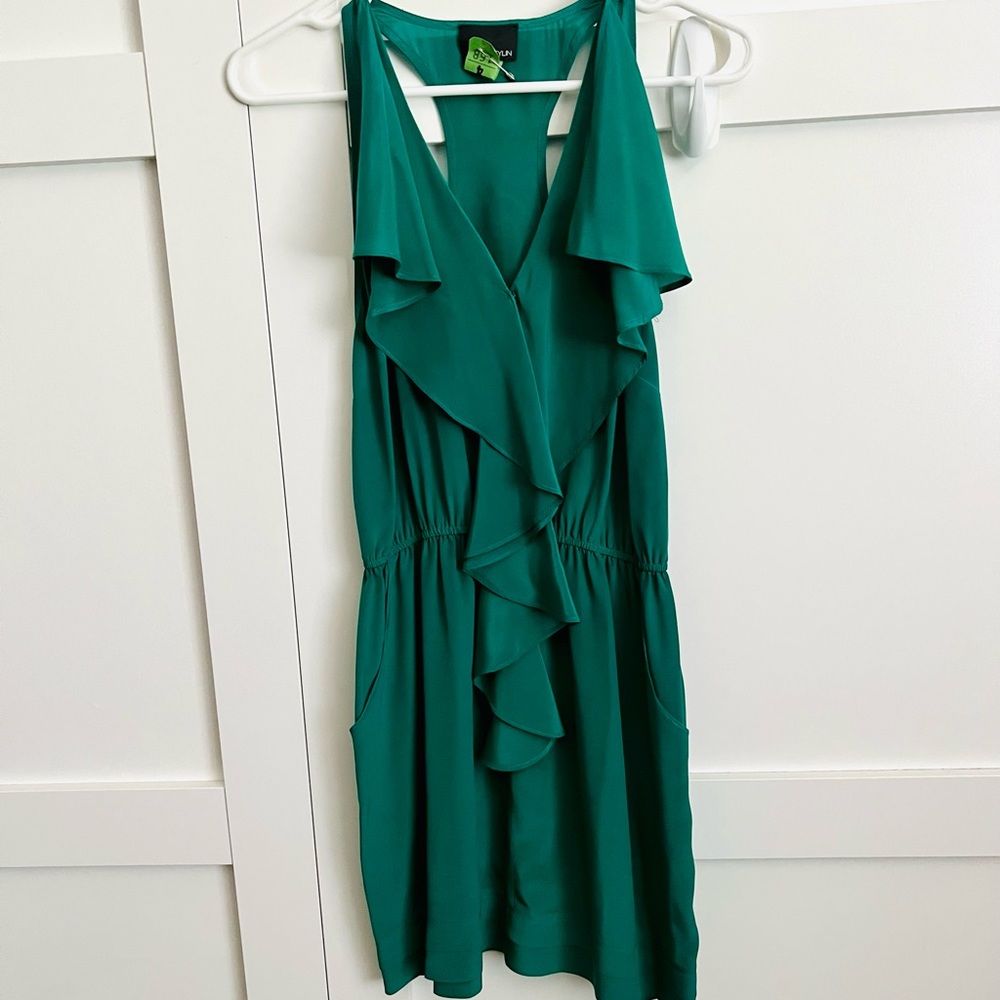 Greylin Silk Green Racerback Dress
